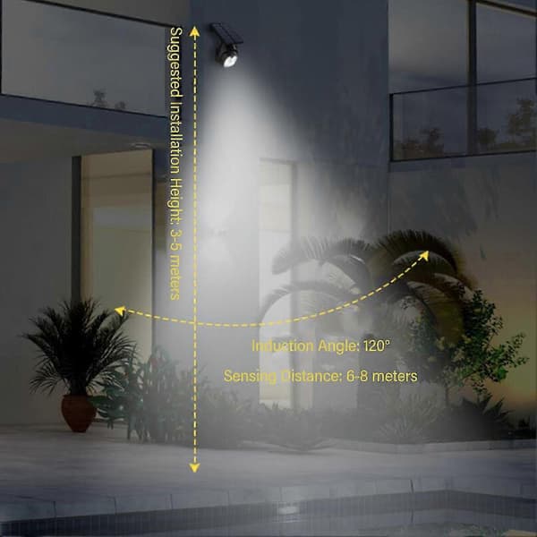 Solar Sensor Lys 300lm 3 Tilstande Vandtæt Simuleret Kamera Bevægelsessensor Lampe til Have Gård Gade