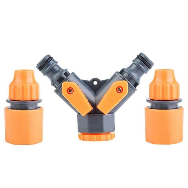 8-12mm Trädgård Y-formad Vattenrör Adapter Kran Slangventil Splitter 2-vägs Snabbkoppling