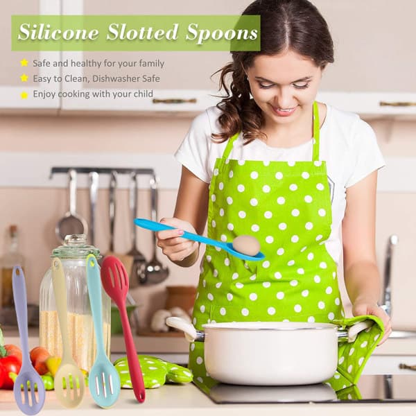 4 st Silikonslev med Spår Silikon Non-Stick Blandningssked