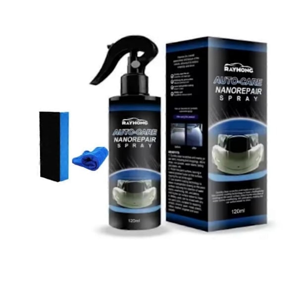 Keramisk Nano Reparationsspray för Bil, Reparera Lack, Rengöring, Dekontaminering, Polermedel, Beläggningsmedel, Kristallvax, Bilvård, 2 set