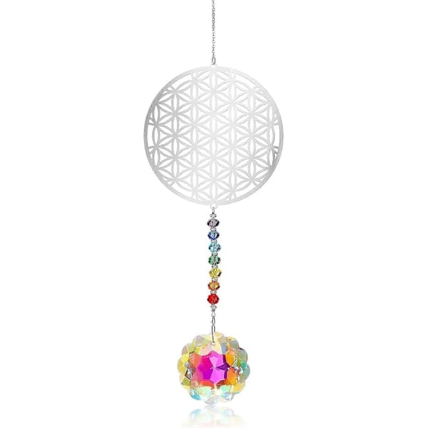 3D Kristalli Aurinkokenno Metalli Elämän Kukka Auringonkukka Prisma Sateenkaari Feng Shui Aurinkokenno Koriste