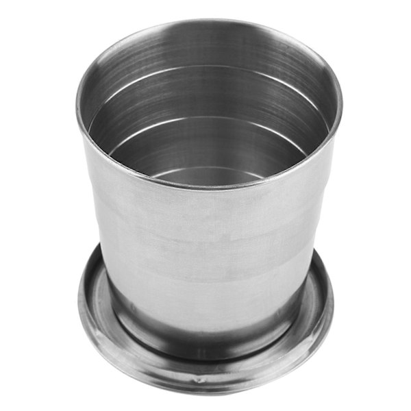 Vikbar hopfällbar mugg i rostfritt stål för utomhusbruk, resor och camping (4-faldig, 250 ml)