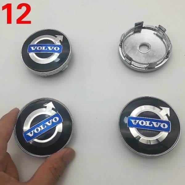 Fyra 60 mm navkapslar för Volvo-bilar