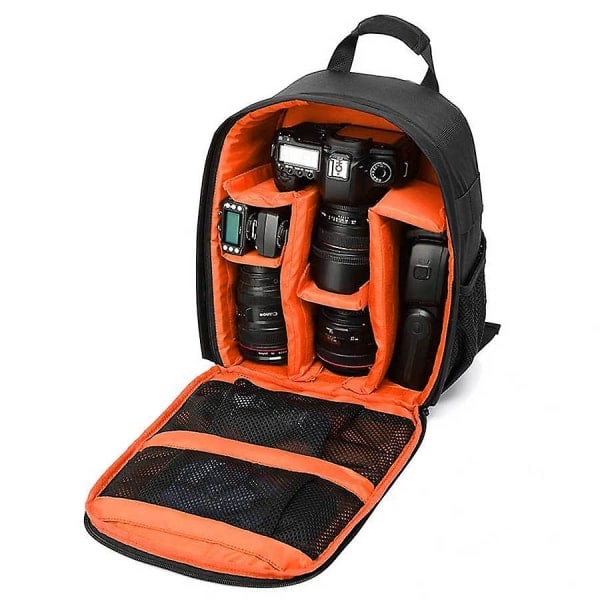 Multifunktionell digital kameraryggsäck för Nikon Sony, vattentät utomhus SLR-kameraväska objektivväska SLR-kameraväska, orange
