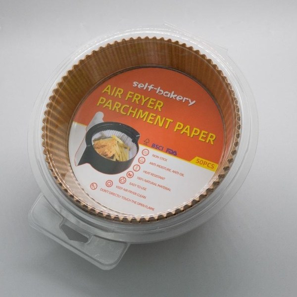 airfryer papir engangs airfrypapper tilbehör 16/20cm brun rund 16cm 100st