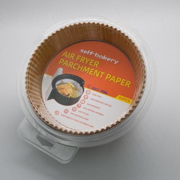 airfryer papper engångs airfrypapper tillbehör 16/20cm brun rund 20cm 50st