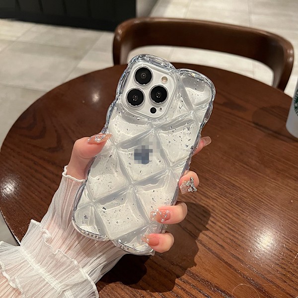 Sopii iPhone 16 -puhelimen kuoreksi uusi Apple 15 Pro timantti läpinäkyvä naisten kolmiulotteinen silikonikuori XS Max iPhone16E