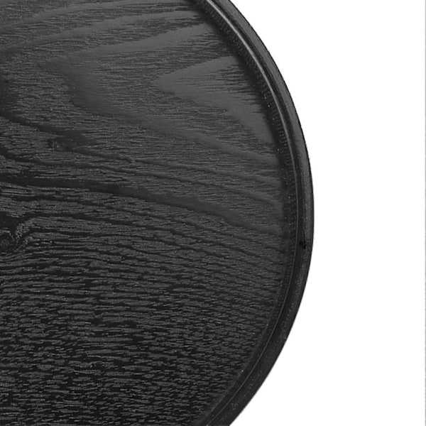 Rund Form Massivt Trä Te Kaffe Snacks Mat Serveringsbricka Tallrik Restaurangbrickor 30cm