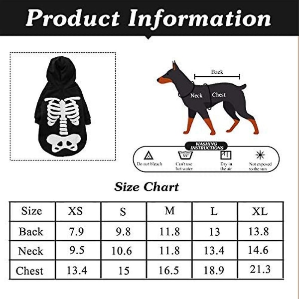 Solid Glow Skull Halloween hunddräkt Husdjur
