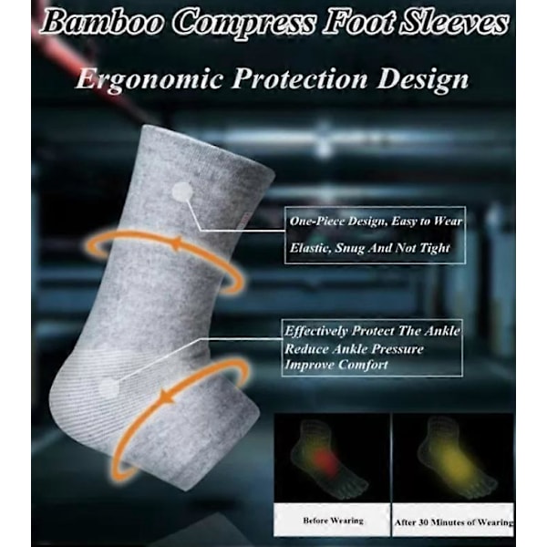 Onecompression Bambus Fodærmer, Kompressions Bambus Sokker, Bambus Fodærmer