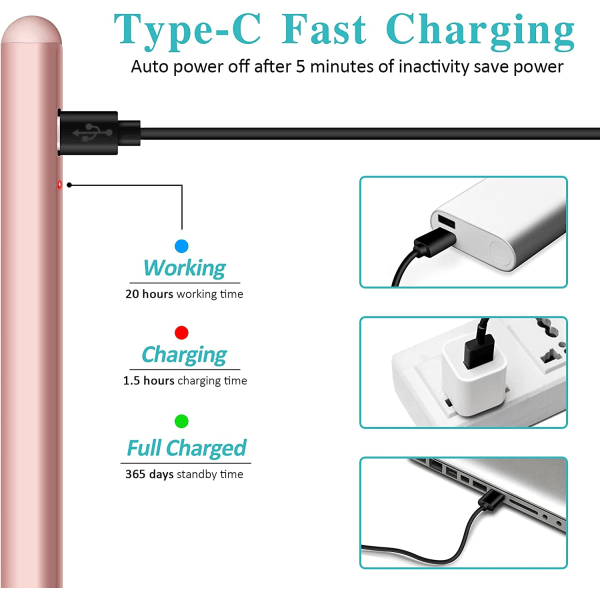 Granarbol Stylus Pen til iPad Pen, Genopladelig Aktiv Stylus