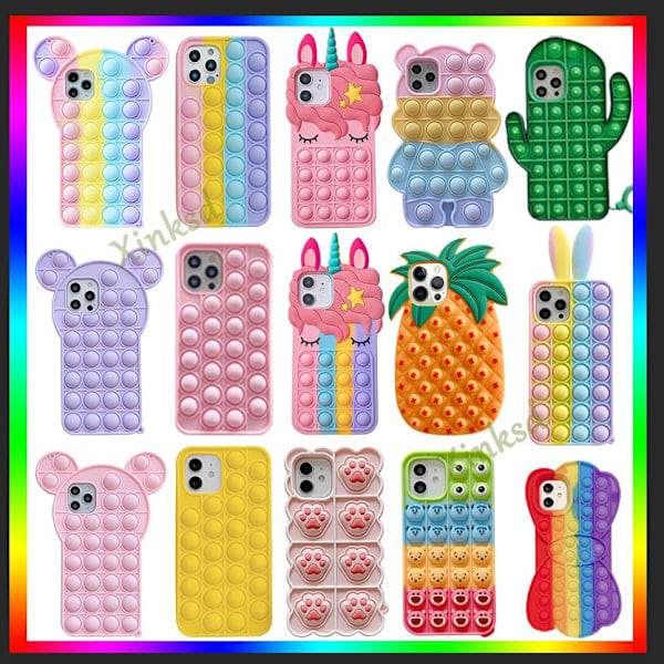 Gult Hjerte Katteetui for iPhone 11 Tegneserie Morsom Kawaii Søt Silikonetui Fidget Unik Design Estetisk for Jenter Gutter Barn Etui (for iPhone ...