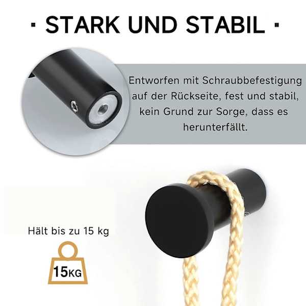 4 stk. tøjbøjler - rundt hoved, sort krog (R1-108)