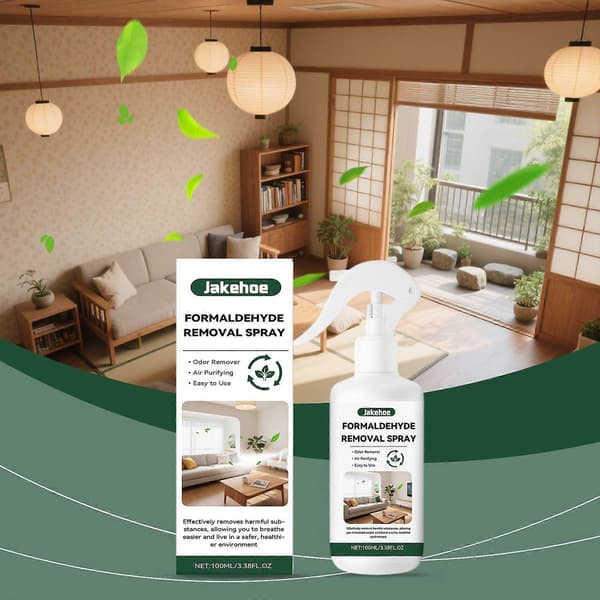 Formaldehydfjerner, Formaldehydlugtfjernelsesspray, Multifunktionel lugtfjerner til møbler, vægge, gulve og bilinteriør 2PCS