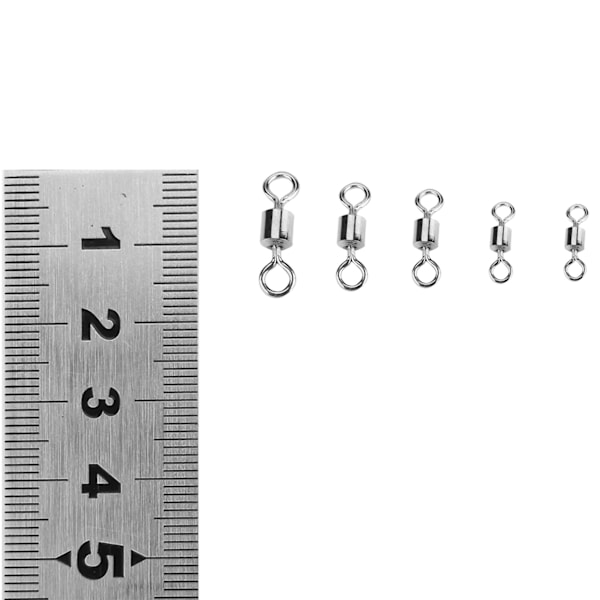 210 stk rustfritt stål høy styrke rullende svirvel fiskeutstyr boks i forskjellige størrelser