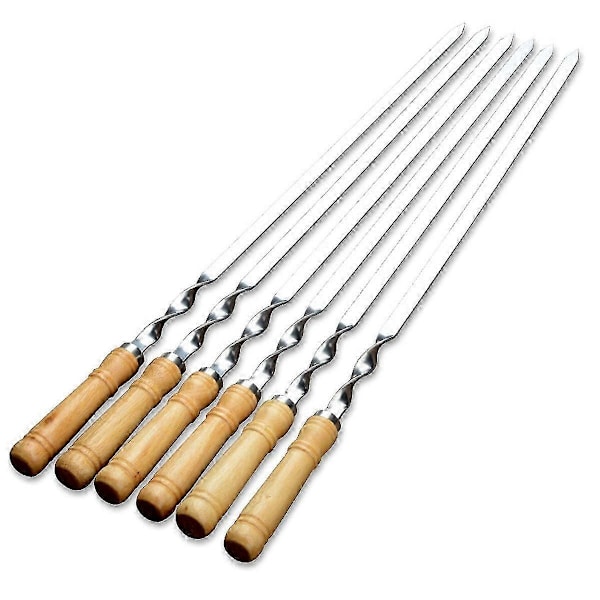 Udendørs BBQ Spyd, Varmebestandige Gafler i Rustfrit Stål, Rustfri Holdbarhed til Camping og Picnic (6 stk.)