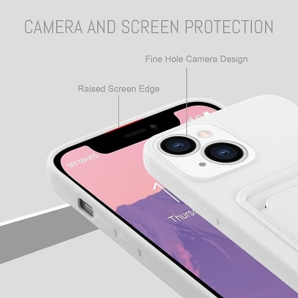 Iphone 13 (6,1 tuumaa) kotelo, matkapuhelinkotelo Iphone 13:lle, korttipaikka suunniteltu Iphone 13 -kotelolle - Valkoinen