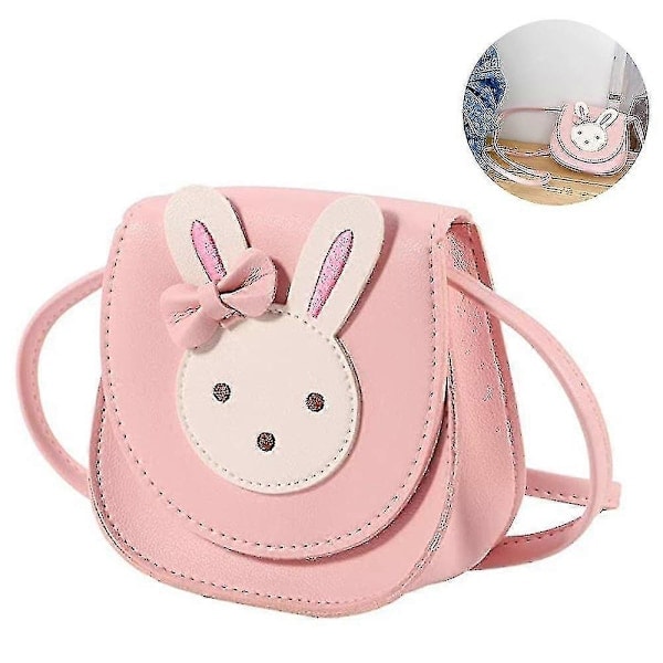 Axelväska för flickor, Crossbody-väska, Söt Kanin PU Läder Handväska