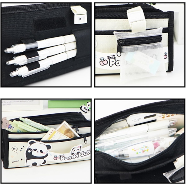 Panda-penaali, suuri kapasiteetti, paperitavaralaukku, lyijykynälaukku, tussikynäkotelo, pöytäsäilytyslaatikko, sopii opiskelijoille, tytöille ja pojille