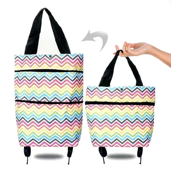 Kokoontaitettava ostoskassi, kannettava ostoskärry, vetoketjullinen laukku, teleskooppinen rullalaukku, supermarket