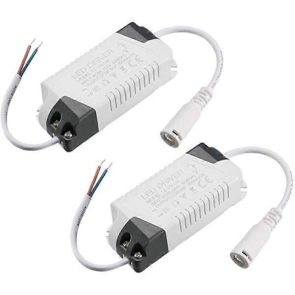 LED Driver 12-18W Konstant Strøm 300mA Høy Effekt AC 85-265V Utgang 36-65V DC Ekstern Strømforsyning Kobling LED Taklampe Transformator 2 stk
