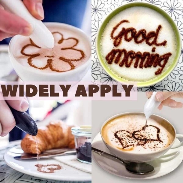 Sähköinen kahvinpiirustuskynä Latte Art -kynä white