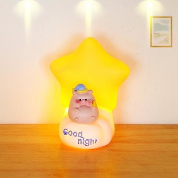 Stjernemåne Lampe Kreativ Form Dekorativ Fin Tekstur Komfortabel Nattlampe Strømlampe for Sovende Babyer Barnleke for Hjemmet