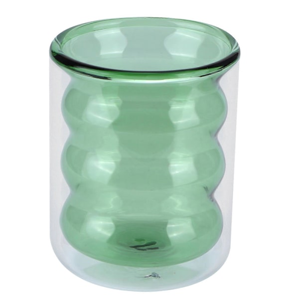 200ml Dobbelvegg Glasskrus, Varmebestandig 3-dimensjonal Spiral Kopp for Kontor Hjem Skole (Grønn)