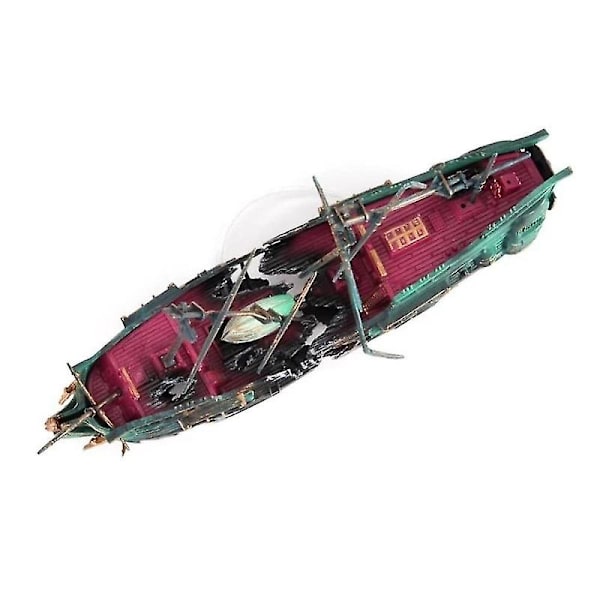 Stor Akvarium Skeppsvrak Dekor Båt Plast Set Resin Skepp Fisk Tank Ornament För Akvarium Dekor A