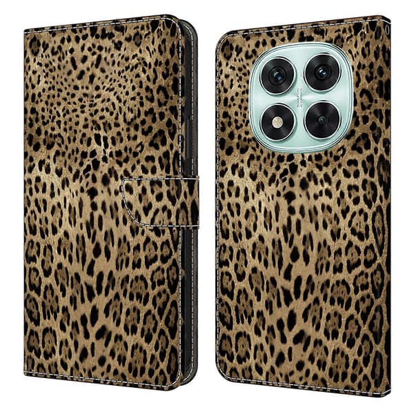 Plånboksfodral för Xiaomi Redmi Note 14 Pro 5G, mönstertryck PU-läder Flip Stand Telefonskal Leopardtryck