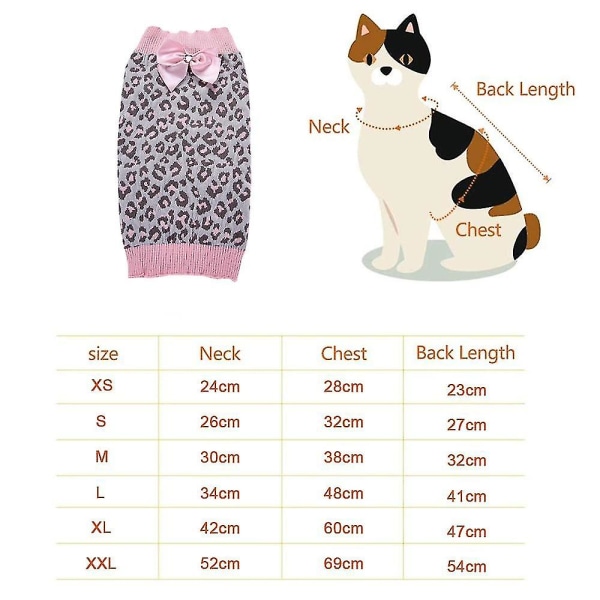 Winter Leopard Warm Cat Genser Mote strikk