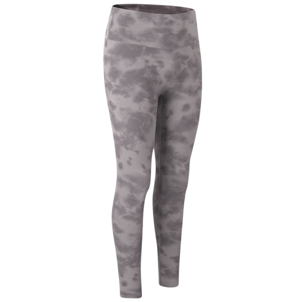 Naisten korkeavyötäröinen kuntosali leggingsit Fitness Sport Löp Yoga Byxor Tie Dye Purple M