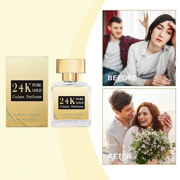 24K rent guld unisex trädoft spray långvarig fräsch jujubedoft elegant för män och kvinnor 50 ml