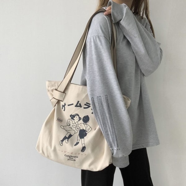 Canvas mulepose Shopping Håndtaske Skuldertaske
