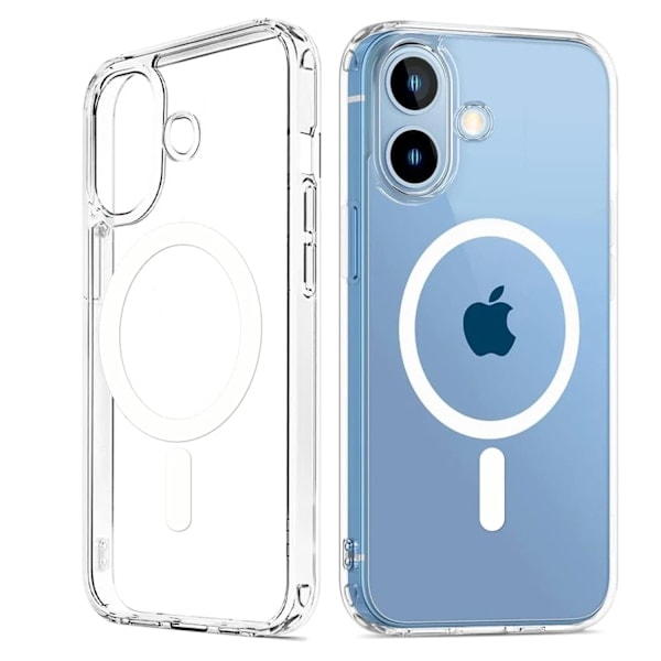 Ylellinen Magneettinen Kirkas Kotelo i-Phone 16 plus -puhelimelle Magsafe Iskunvaimennus Silikonikuori Läpinäkyvä