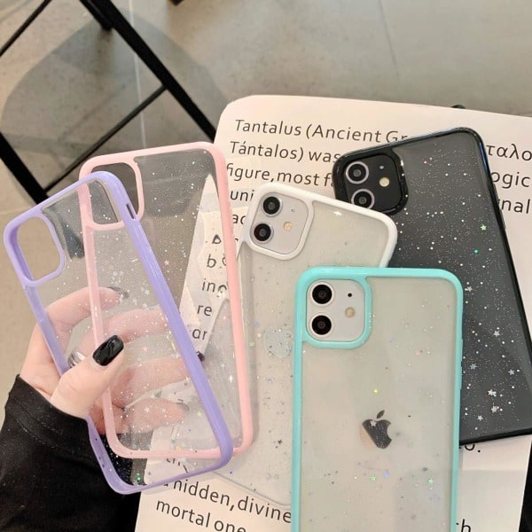 Kompatibelt med iPhone 16 Skal, Transparent Glittrande Bling Stjärnglitter Design för Kvinnor och Flickor, Mjukt TPU Stötsäkert Repskyddande Skyddsfodral