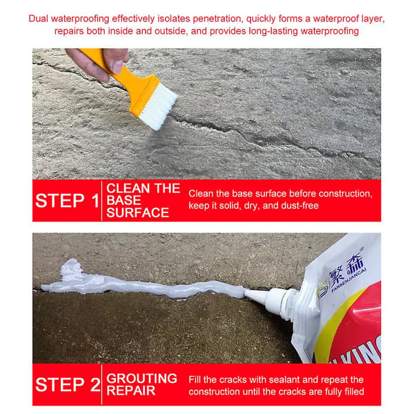 Spackel Cement Sprickor Fyllmedel Multifunktionell Konstruktionstätningsmedel för Trä Tegel 2 Bags