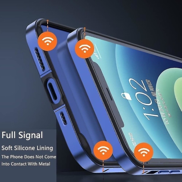 Alumiinirunkoinen Metallipuskuri Yhteensopiva iPhone 14 Pro Max/14 Pro/14 Plus -puhelimien Kanssa Korotetulla Reunalla