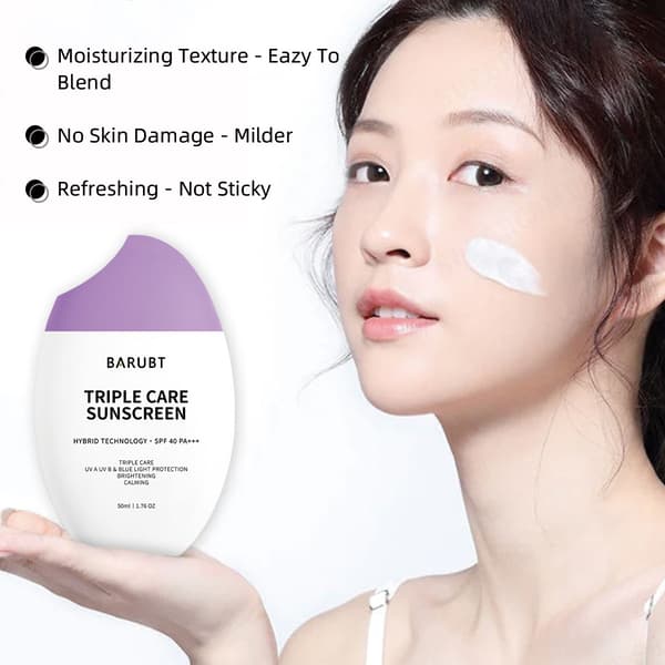 BARUBT Triple Care Protective Cream/Lotion: UV Protection, Refreshing, Non-greasy, Universal, Multi-functional 50ml