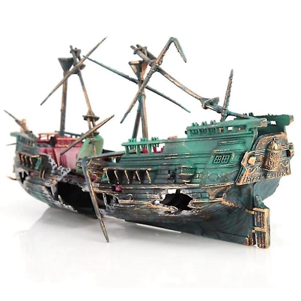Stor Akvarium Skeppsvrak Dekor Båt Plast Set Resin Skepp Fisk Tank Ornament För Akvarium Dekor A