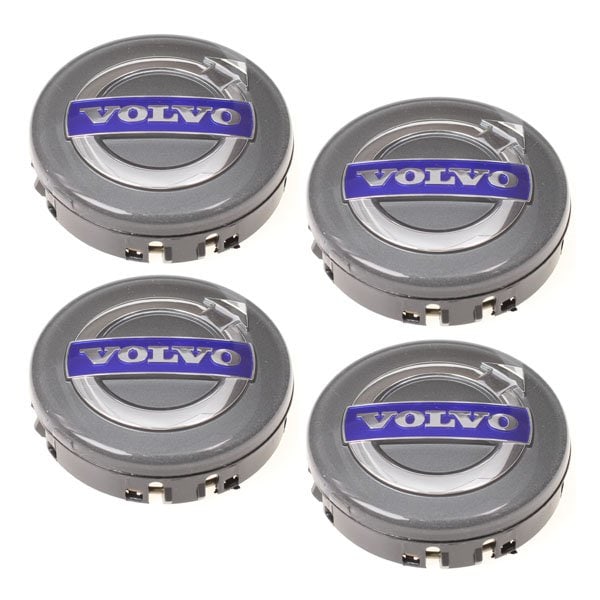 Volvo 02- 64MM 4-pak Centerkapsler Volvo Sølv en størrelse