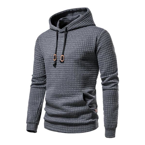 Herre Hættetrøje Basic Sweatshirt Casual Langærmet Ternet Pullover
