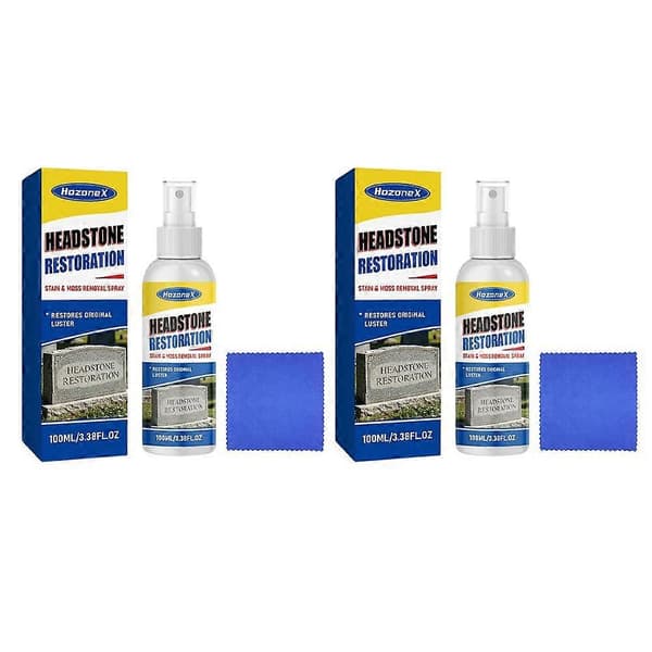 Gravsten Restaurering & Rengøringsspray, Stenrenser Gravstenssæt-100ML 2PCS
