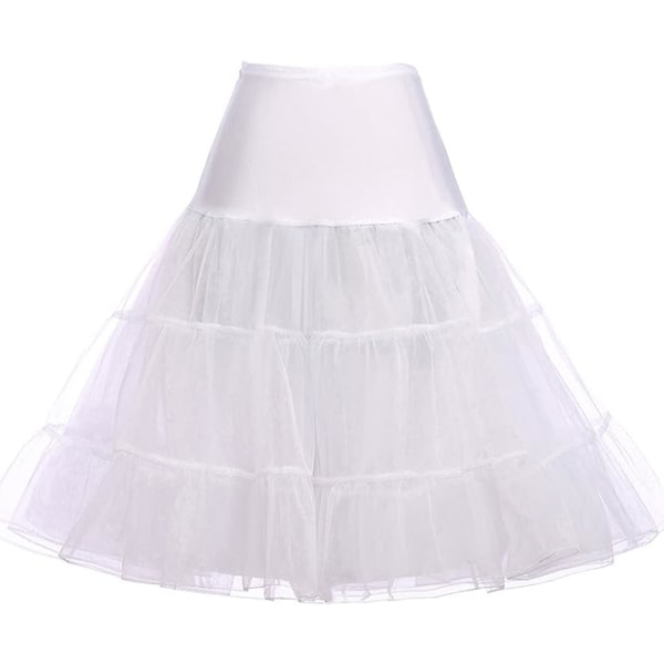 50-tals underkjol Rockabilly Dress Crinoline Tutu for kvinder White S