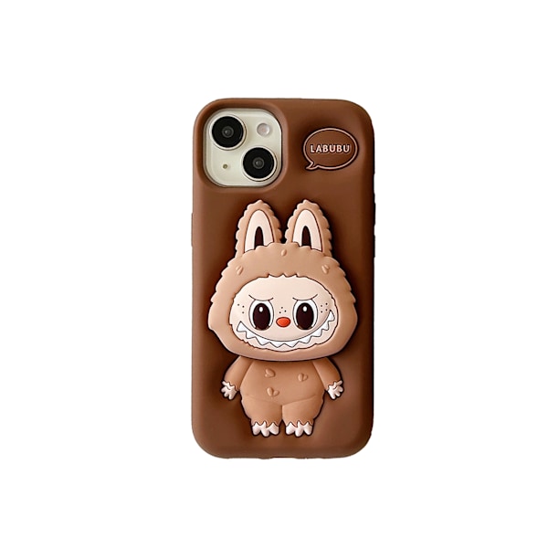 Beslag iphone16/15promax/Labubu mobiltelefoncover 15pm silikone blødt cover 15pro all-inclusive Brown iPhone16