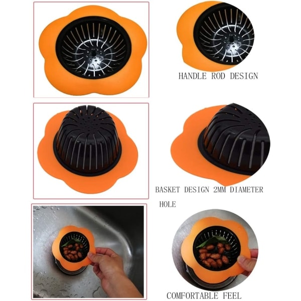 Silikon Köksavloppsfilter 4-pack, Häll