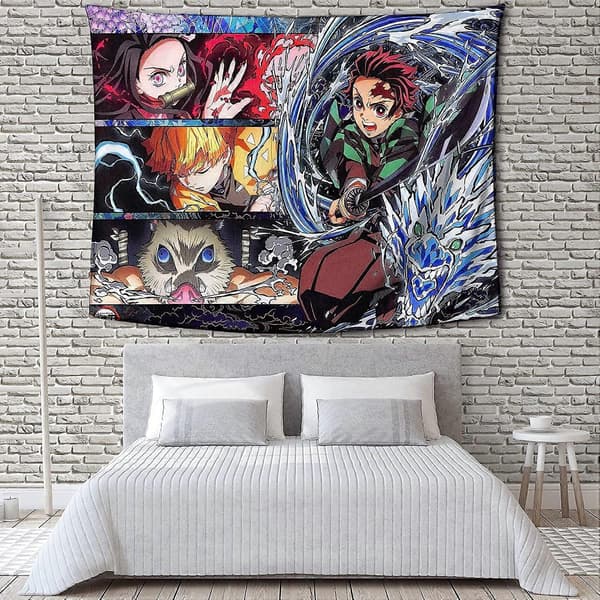 Demon Slayer Tapestry Väggbonad Heminredning Konst För Sovrum Vardagsrum 150x130 cm