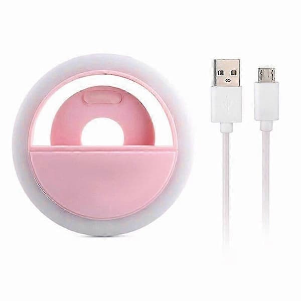 Mobiltelefon Fylllys Ringlys LED Ringlys For Selfie Live USB Oppladbart Ring Fylllys white