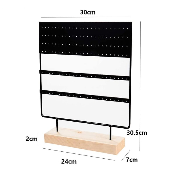 Ørering Stand Display 3-tier Ear Stud Holder Smykke Organizer