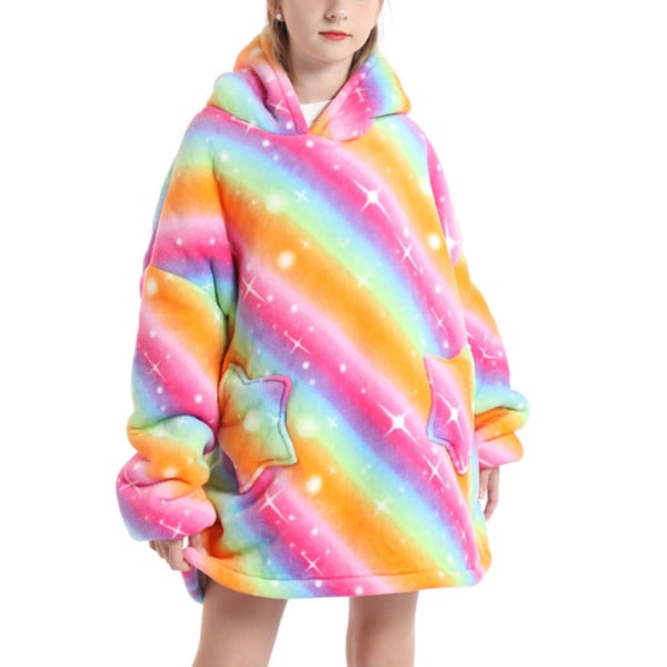 kid filt hettegenser Varm myk fleece Oversized hette One Size A